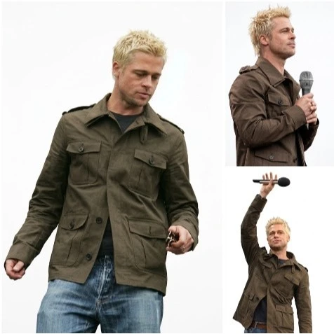 Brad Pitt Brown Field Jacket