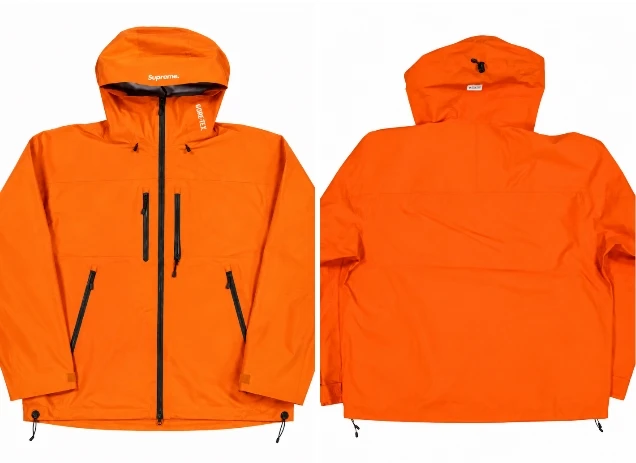 Central Cee Orange Hooded Windbreaker Jacket in Orange Waterproof Fabric