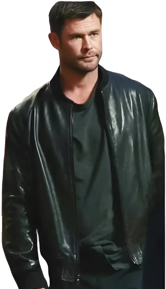 Chris Hemsworth Crime 101 Bomber Leather Jacket