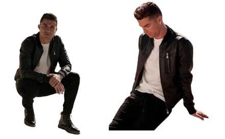 Cristiano Ronaldo Black Leather Bomber Jacket cristiano, ronaldo, black, leather, bomber, jacket, cr7, footballer