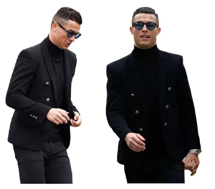 Cristiano Ronaldo Black Wool Blazer Cristiano, ronaldo, black, wool, blazer, cr7, double, breasted, footballer