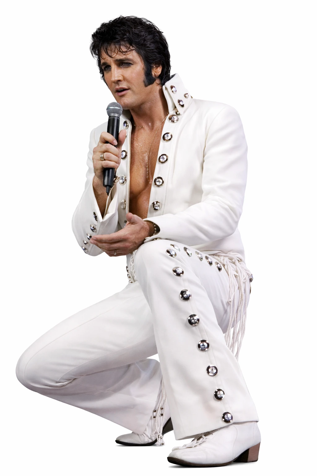 Elvis Presley Outfit, Elvis White Costume, Elvis Stage Jumpsuit, Rock And Roll Costume, 70s Concert Outfit, Elvis Tribute Costume, Halloween Music Costume, Celebrity Inspired Outfit, White Performance Jumpsuit