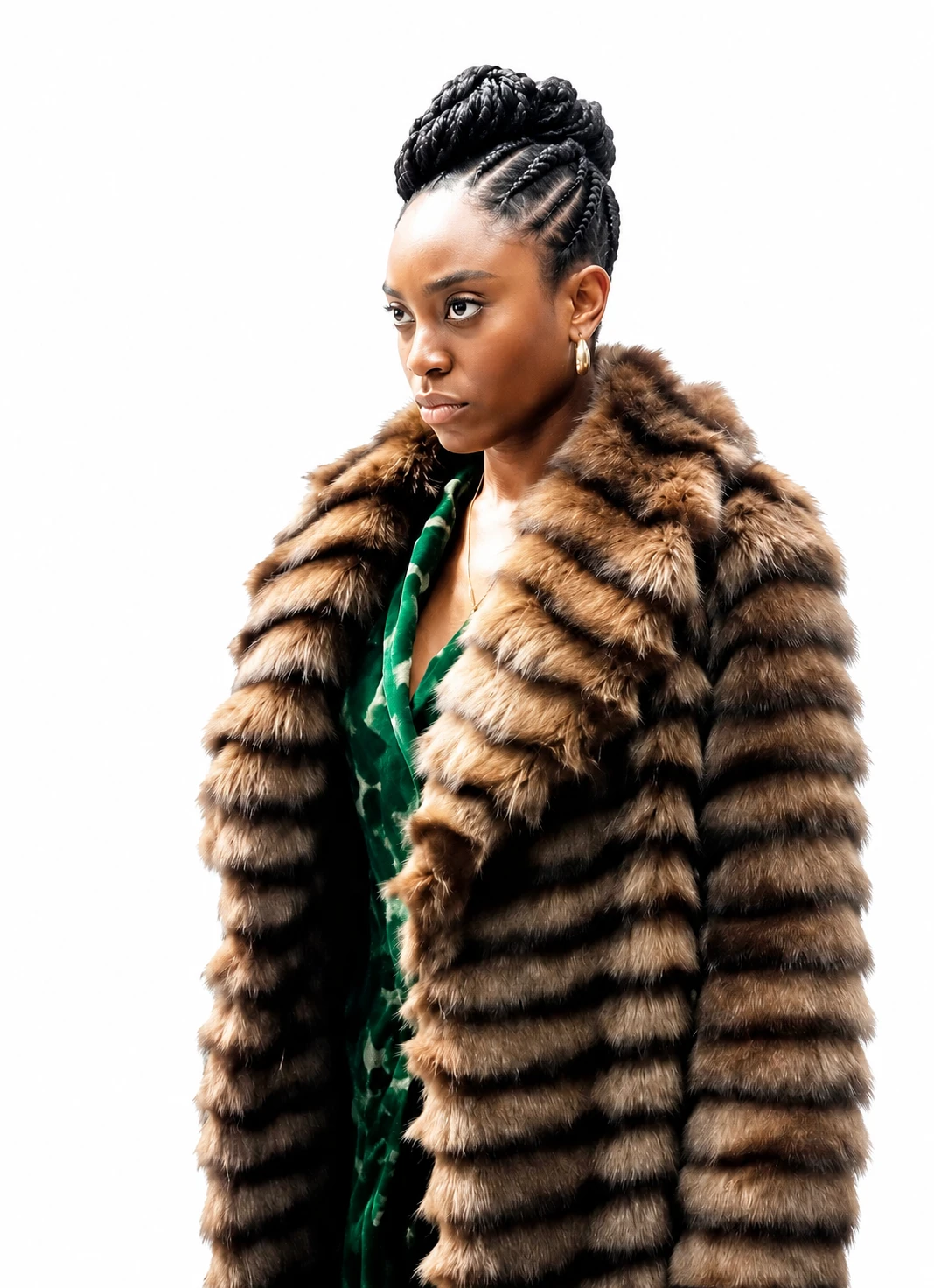 Anita-Joy Uwajeh Fightland 2026 Brown Fur Coat Brown Faux Fur Outerwear