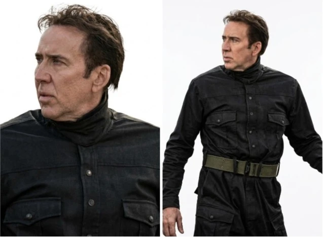 Nicolas Cage Fortitude 2026 Charcoal Grey Utility Jumpsuit