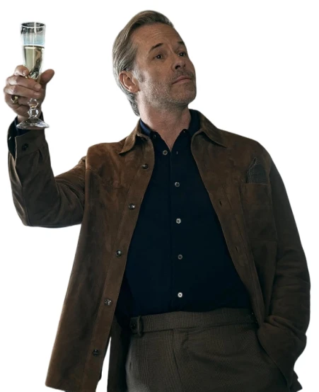 Guy Pearce Brown Suede Jacket