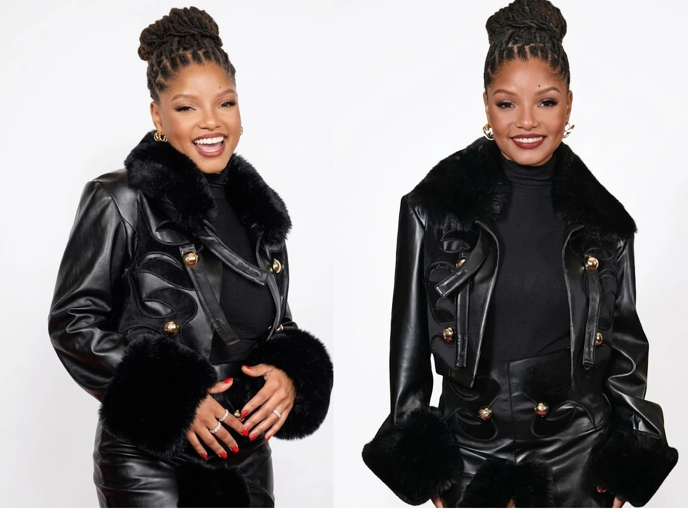 Halle Bailey UK Special Screening Black Leather Jacket