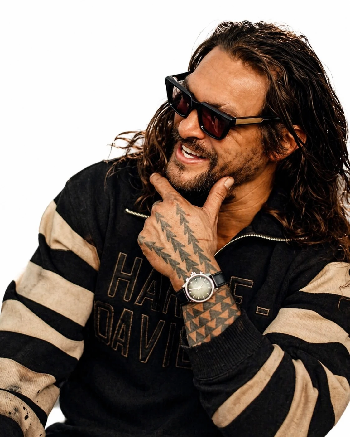 Jason Momoa On The Roam S02 Black Half Zip Sweatshirt HBO Max TV Series