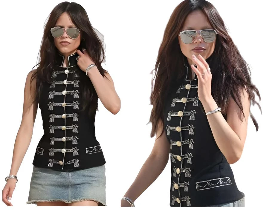 Jenna Ortega Fashion Show Paris Wool Vest Jenna Ortega Fashion Show Paris Wool Vest