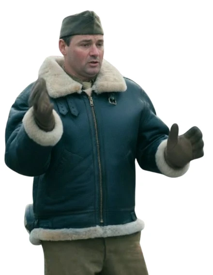 Jimmy 2026 Jason Alexander Leather Aviator Jacket Jimmy 2026 Jacket, Jason Alexander Jacket, Shearling Leather Jacket, Aviator Jacket Men, Movie Inspired Jacket, Winter Leather Jacket, Fur Collar Leather Jacket, Vintage Aviator Jacket, Men Shearling Jacket, Jimmy Movie Outfit, Hollywood Movie Jacket