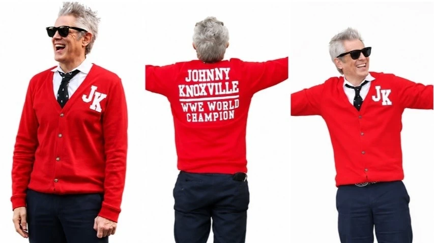 Johnny Knoxville Red JK Cardigan Front View