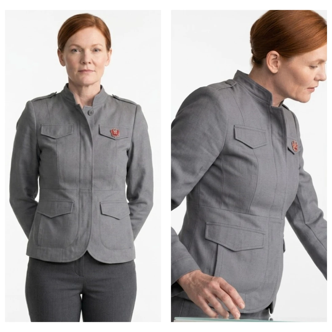 Jolene Andersen ReLive 2026 Grey Military Blazer Front