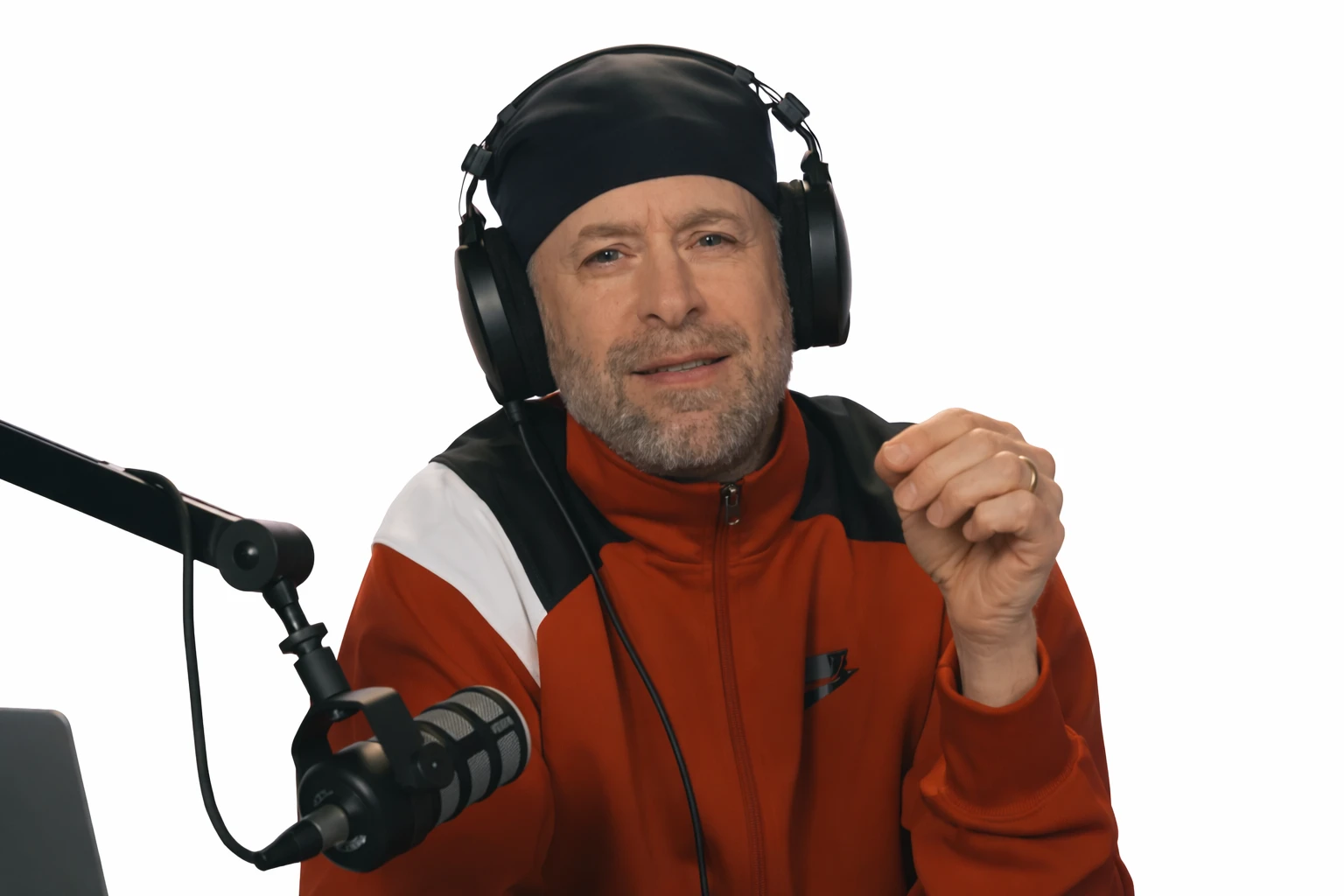 Jon Glaser Wearing Red Track Jacket In Running Point Season 2