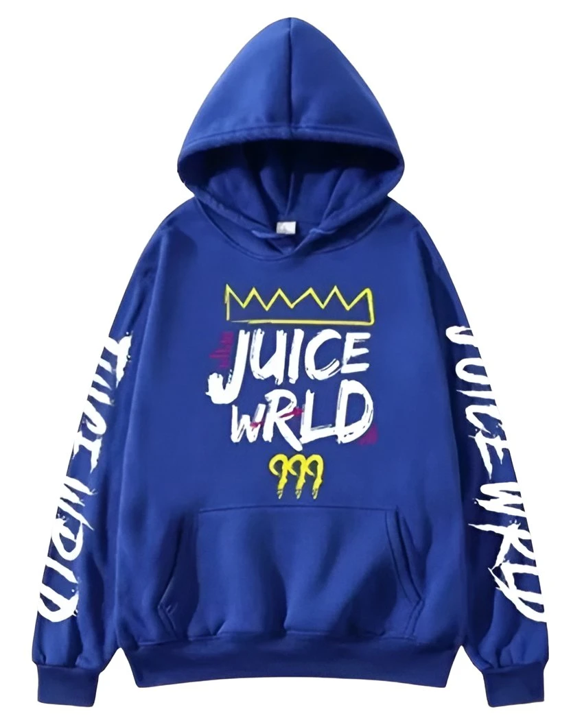 Juice WRLD 999 Blue Fleece Hoodie Juice WRLD 999 Blue Fleece Hoodie