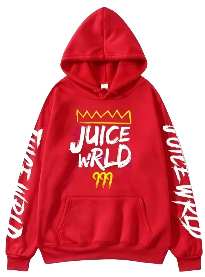 Juice WRLD 999 Red Fleece Hoodie Juice WRLD 999 Red Fleece Hoodie