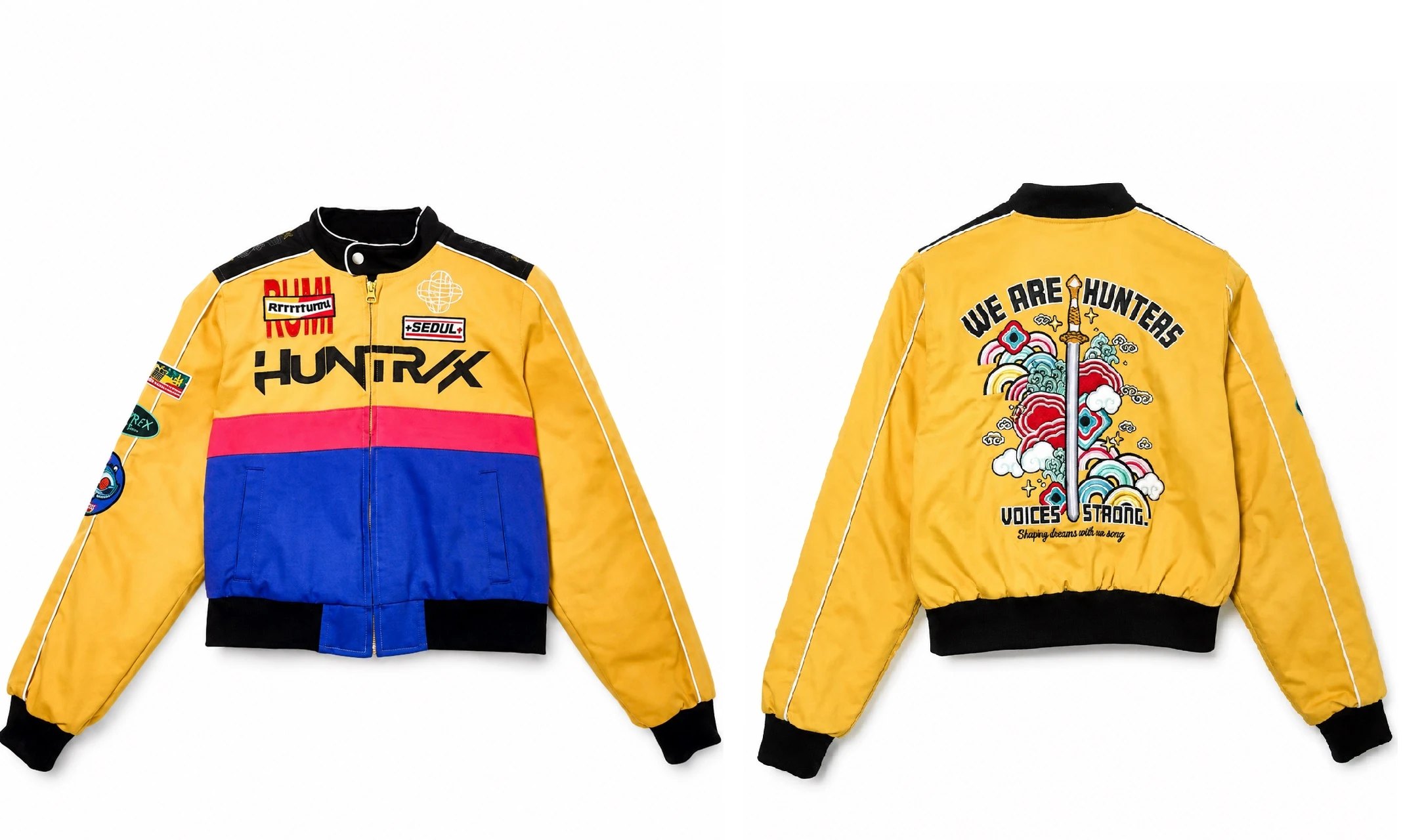 K Pop Demon Hunters Racing Jacket Colorful Back Design