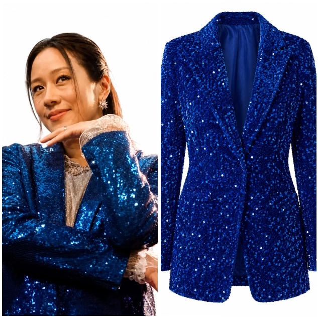 Blue Sequin Blazer Worn By Karena Ka Yan Lam In The Season 2026