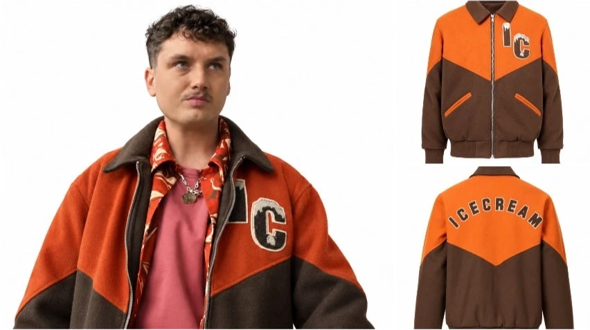 Kill Jackie 2026 Orange and Brown Fleece Varsity Jacket