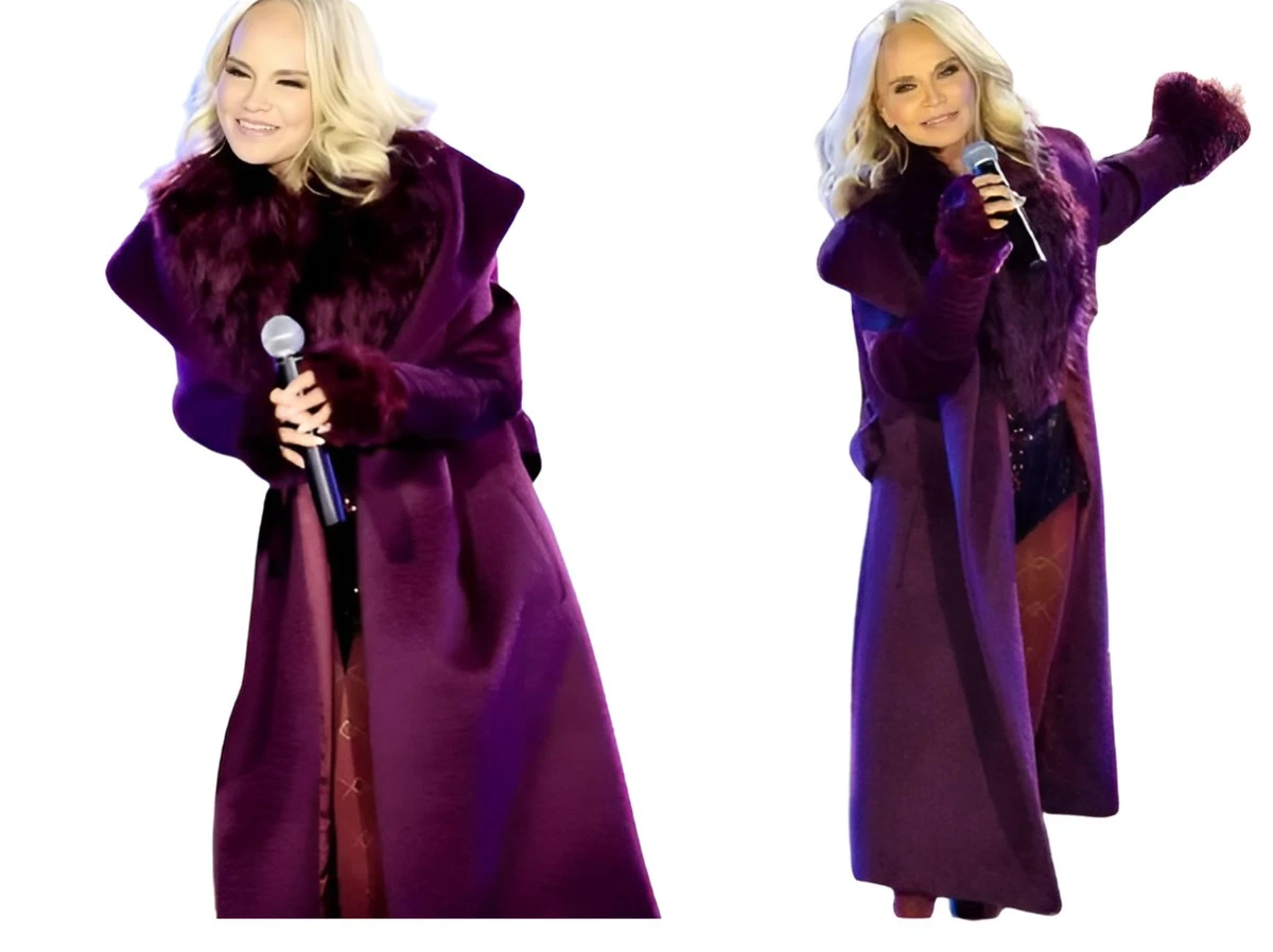 Kristin Chenoweth Christmas In Rockefeller Purple Coat Kristin Chenoweth Christmas In Rockefeller Purple Coat
