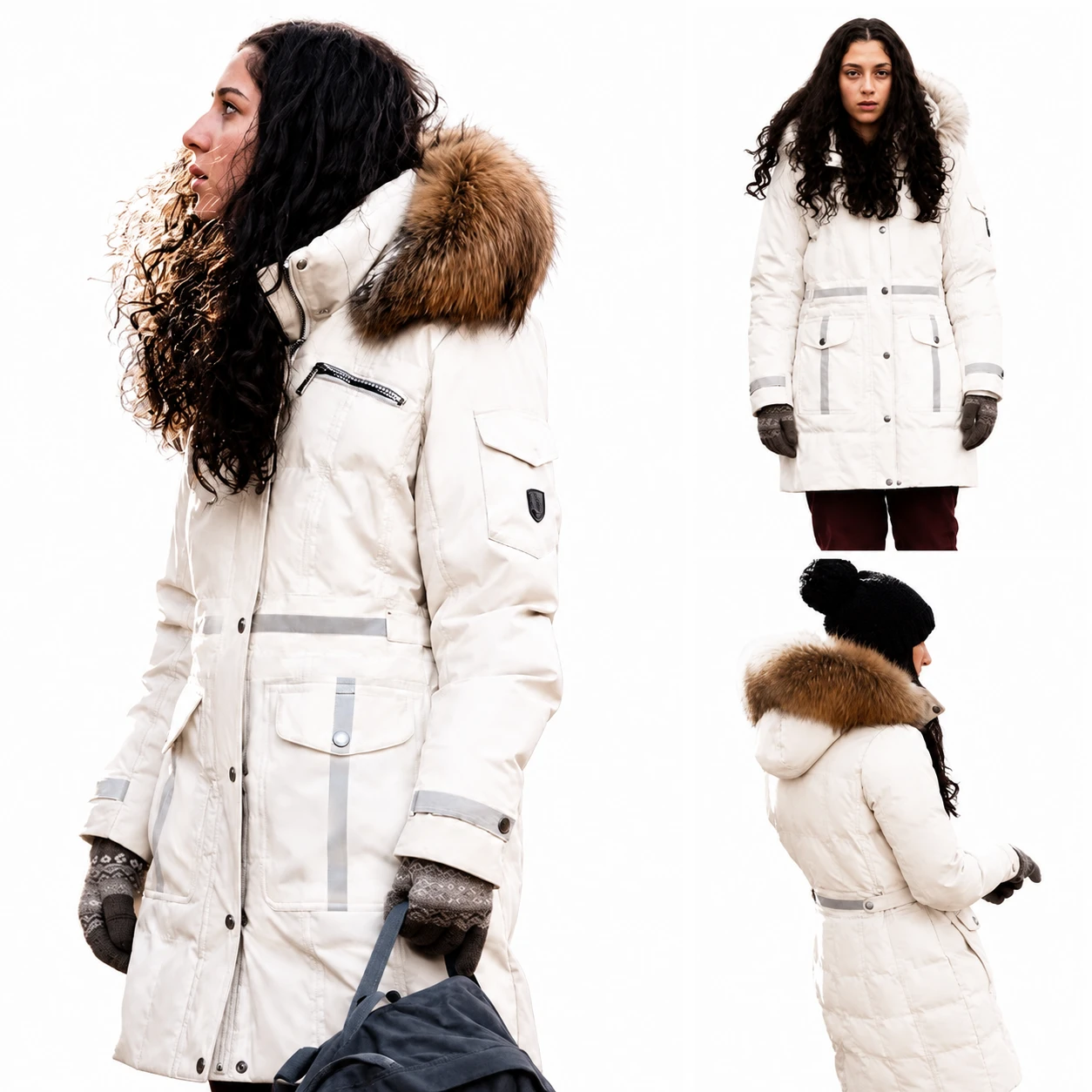 Legacy Peak Kyleigh Bakker Off White Fur Hooded Coat