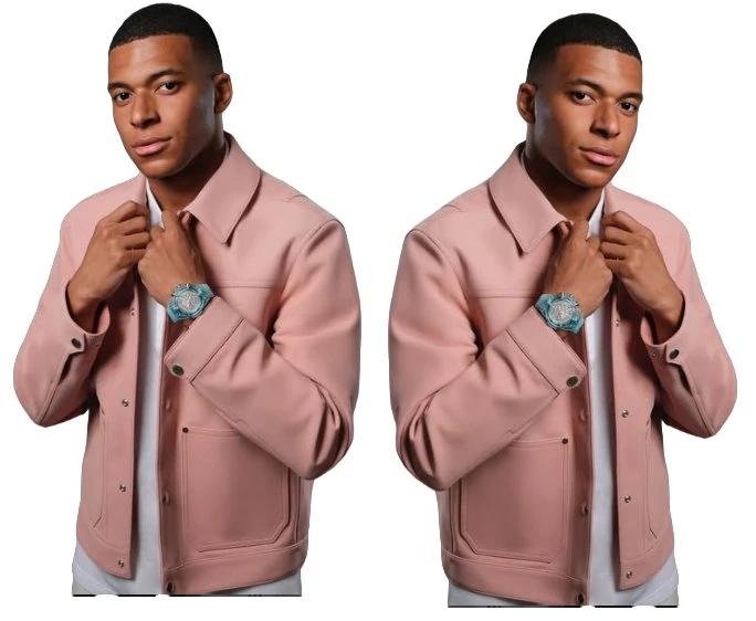 Kylian Mbappe Blush Pink Cotton Jacket Kylian Mbappe Blush Pink Cotton Jacket