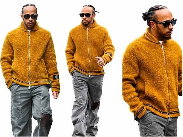 Lewis Hamilton Mustard Fleece Jacket Street Style