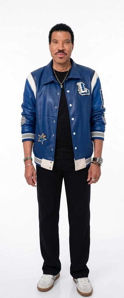 Lionel Richie American Idol 2026 Blue Varsity Jacket Front View