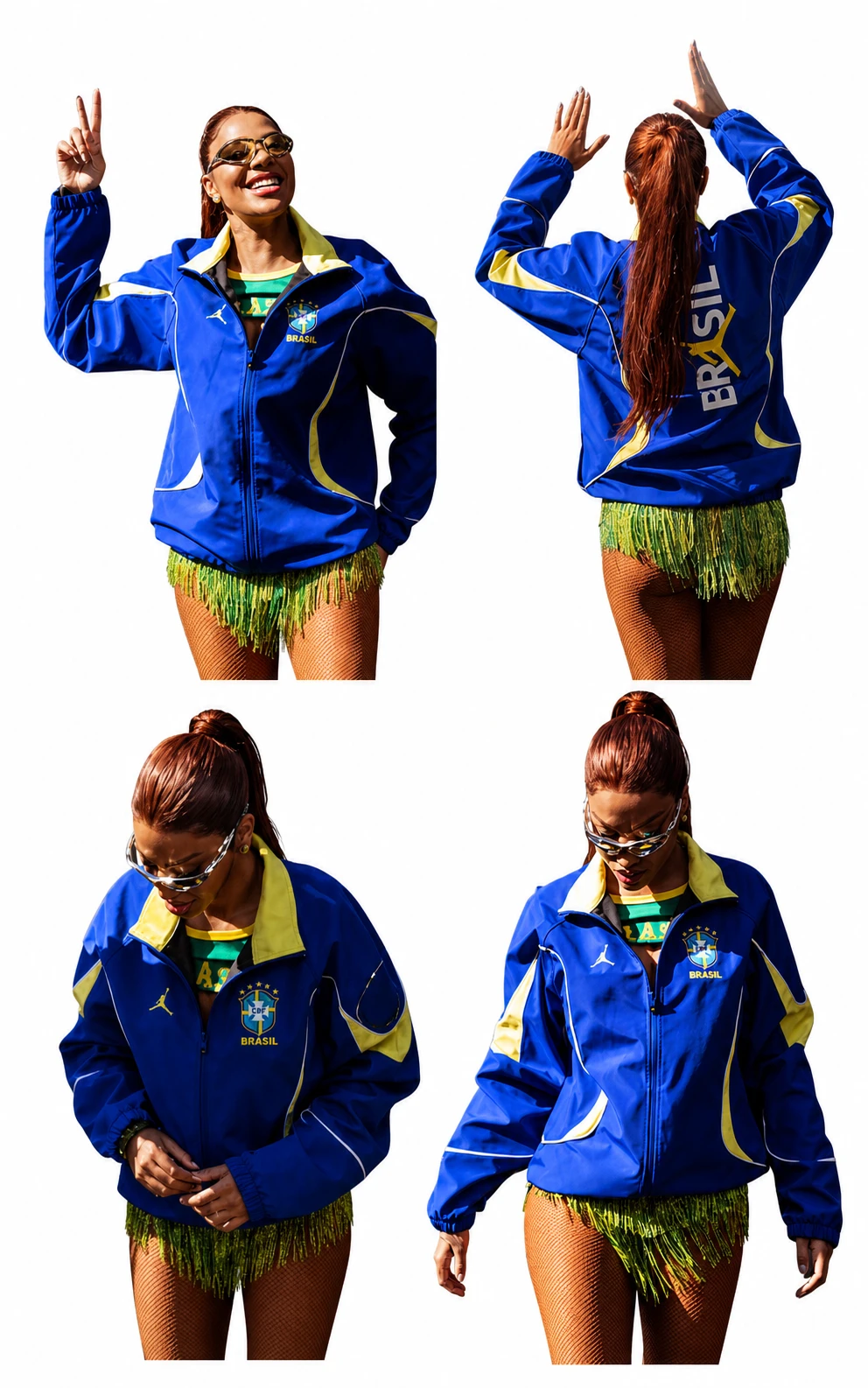 Ludmilla Brazil Blue Track Jacket Front View Women