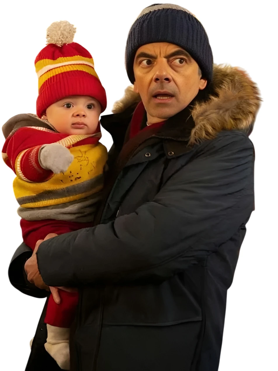 Man vs Baby Rowan Atkinson Blue Parka Jacket Man vs Baby Rowan Atkinson Blue Parka Jacket