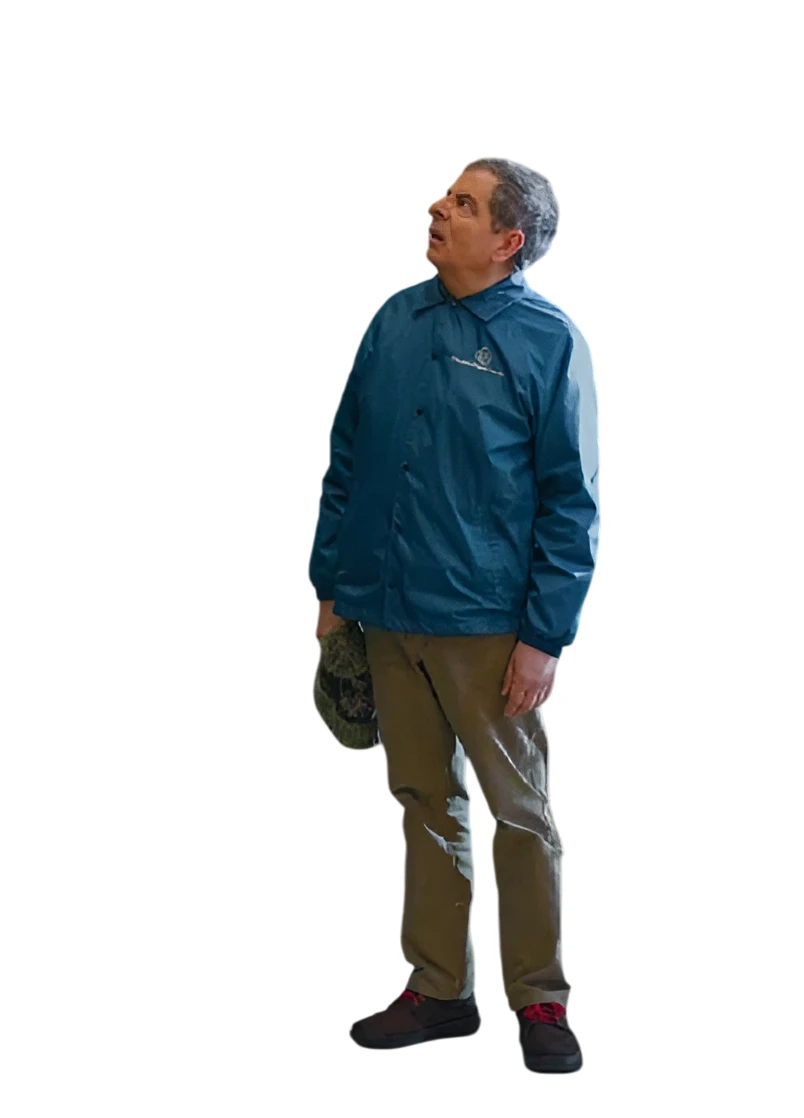 Man vs Baby Rowan Atkinson Royal Blue Jacket 