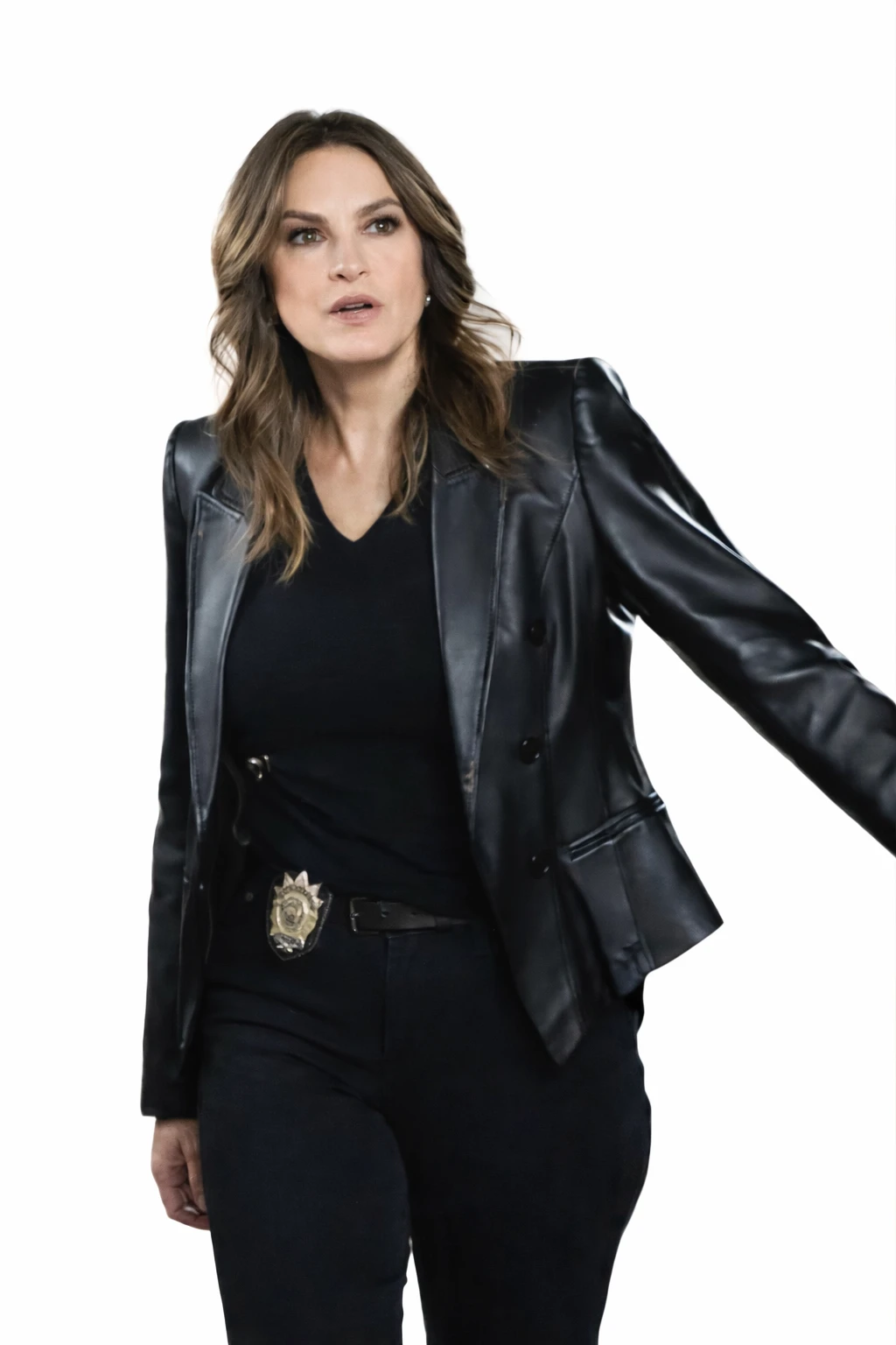 Mariska Hargitay Jacket, Olivia Benson Blazer, SVU Season 27 Outfit, Black Leather Blazer Women, TV Series Jacket, Celebrity Leather Blazer, Law And Order SVU Clothing, Detective Style Jacket