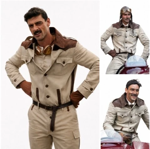 Michele Morrone Wearing Off-White Racing Jumpsuit in Maserati The Brothers 2026