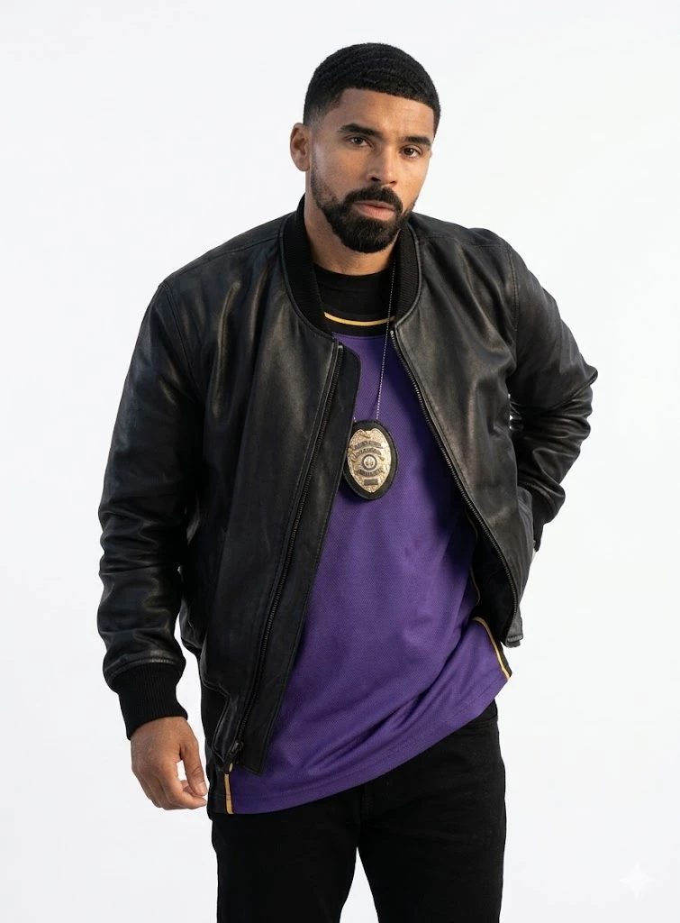 Matthew Law Nemesis 2026 Black Leather Jacket Matthew Law Nemesis 2026 Black Leather Bomber Jacket