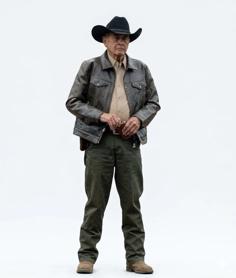 Michael Edwards The Sheriff 2026 Brown Leather Jacket The Sheriff 2026 Michael Edwards Jacket