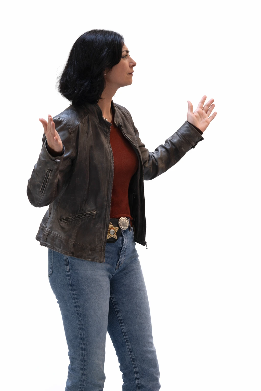 Morena Baccarin Jacket, Sheriff Country Jacket, Women Leather Jacket, TV Series Jacket, Celebrity Inspired Jacket, Morena Baccarin Outfit, Stylish Leather Jacket, Modern Women Jacket, Premium Leather Outerwear, TV Show Fashion Jacket