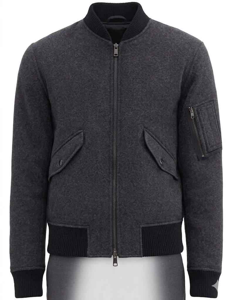 Nicholas Torres NCIS Season 23 Grey Bomber Jacket Front View