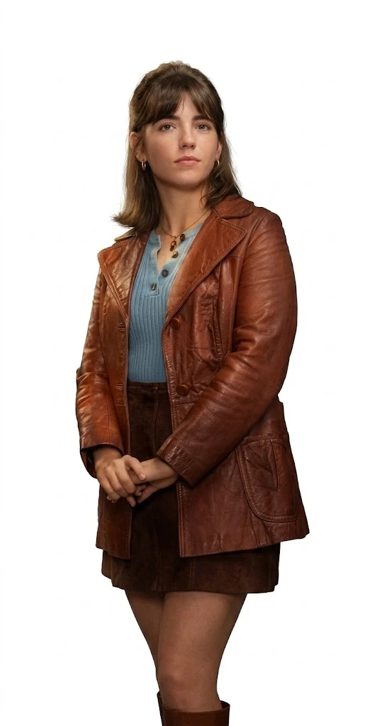 Nicole Wallace The House of the Spirits 2026 Brown Leather Blazer Front View