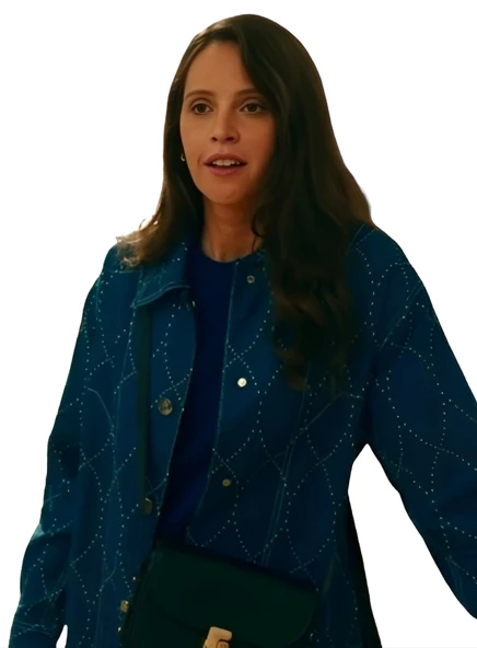 Oh What Fun Felicity Jones Blue Cotton Jacket Oh What Fun Felicity Jones Blue Cotton Jacket