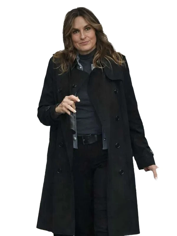 Law & Order: Special Victims Unit S27 Mariska Hargitay Black Trench Coat
