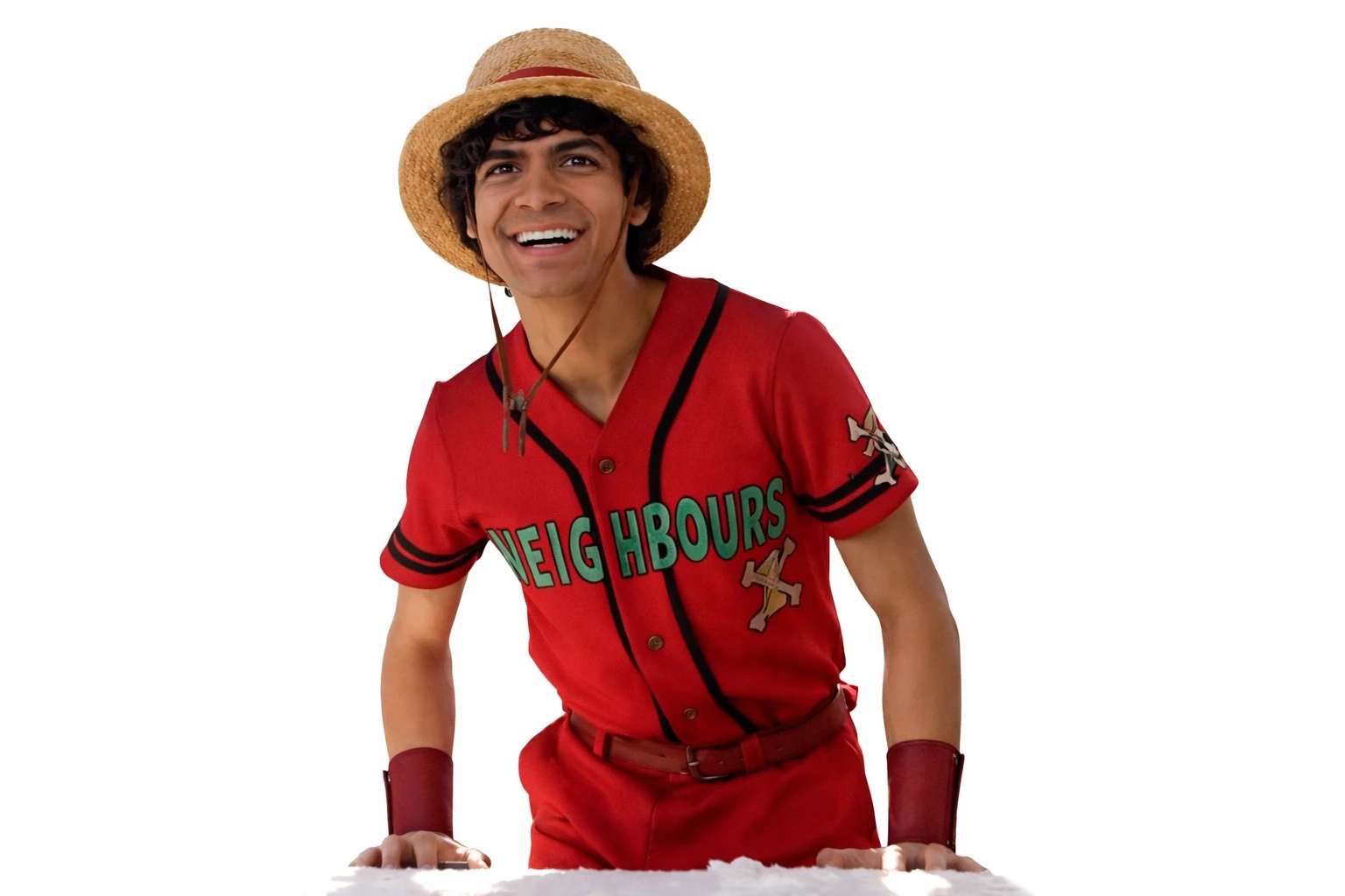 Monkey D Luffy, One Piece Season 2, Luffy Red Costume, Straw Hat Outfit, One Piece Cosplay, Anime Red Costume, Luffy Live Action Suit, One Piece Halloween Costume, Manga Character Outfit, Pirate Anime Costume