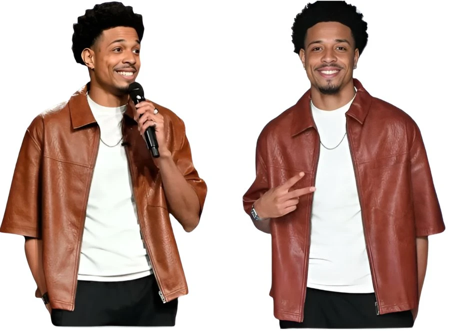 Ontonio Kareem The Tonight Show Leather Jacket ontonio, kareem, the, tonight, show, brown, leather, jacket, s13
