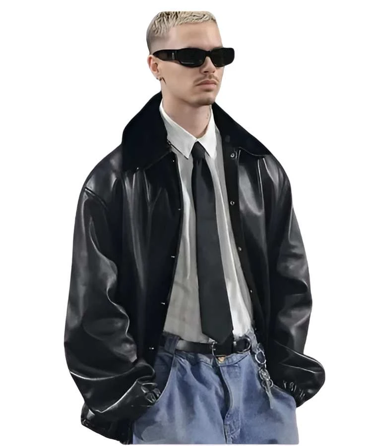 Paris Fashion Week Romeo Beckham Leather Jacket Paris Fashion Week Romeo Beckham Leather Jacket