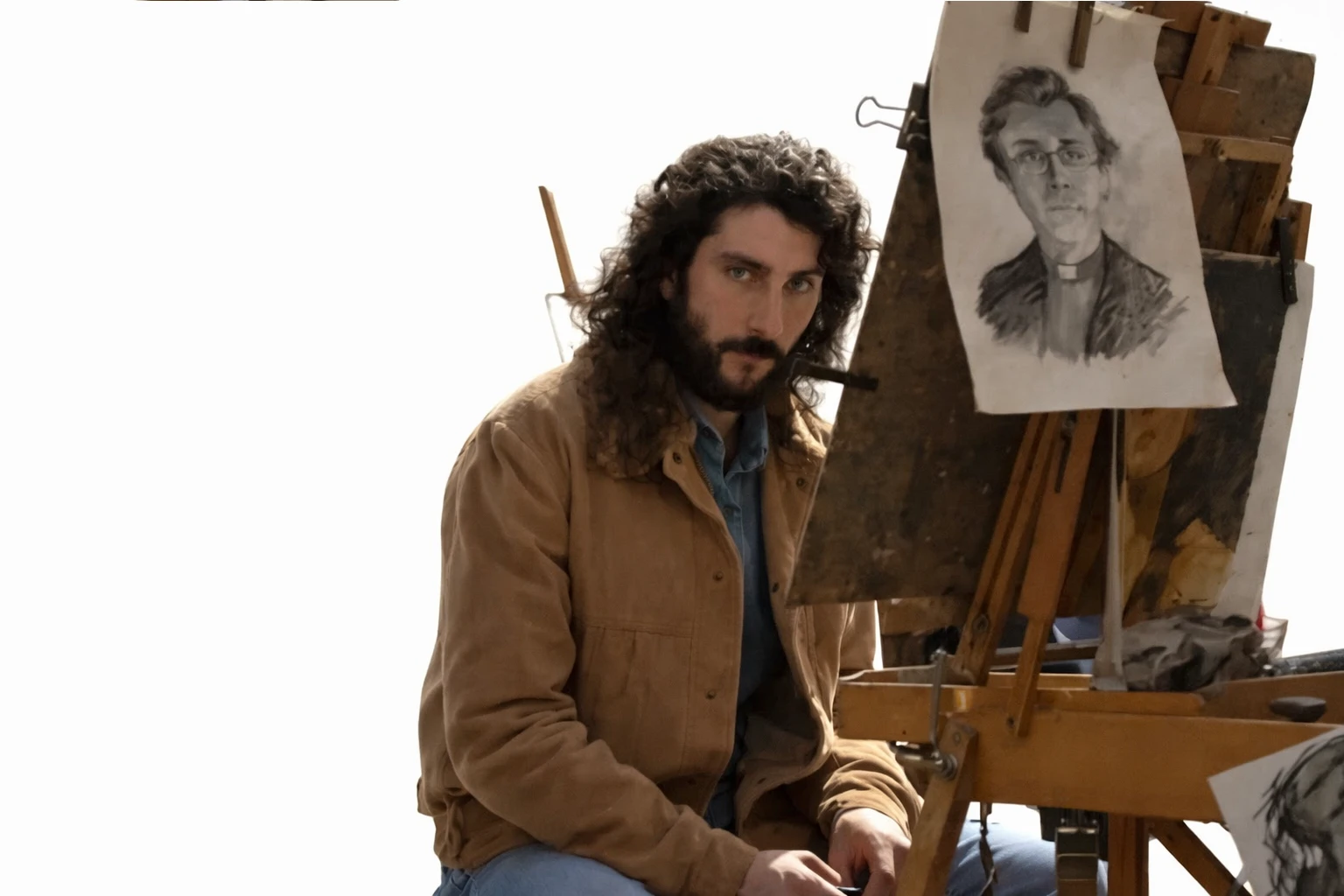 Pietro Castellitto The Big Fake Tan Brown Jacket Pietro Castellitto, The Big Fake, tan jacket, brown jacket, corduroy outerwear, shearling collar jacket, movie fashion jacket, casual winter jacket, men corduroy jacket, vintage casual jacket, film inspired clothing, actor style jacket,