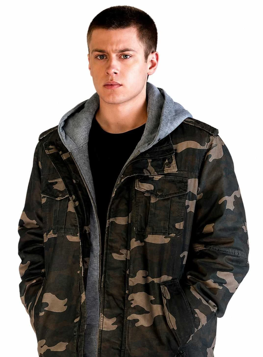 Power Origins 2026 Charlie Mann Camo Cotton Jacket Charlie Mann wearing the Power Origins 2026 Camo Cotton Jacket