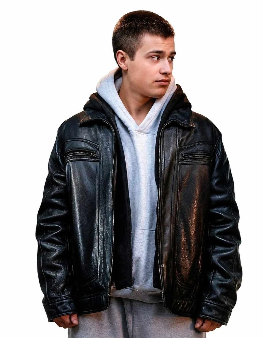 Power: Origins Charlie Mann Black Leather Jacket Charlie Mann Black Leather Jacket from Power: Origins TV Series