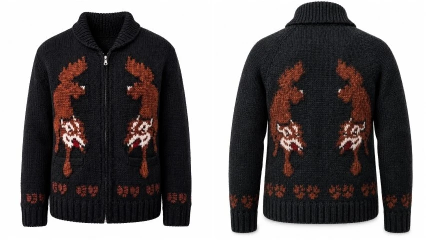 Project Hail Mary Black Wolf Cardigan for Men