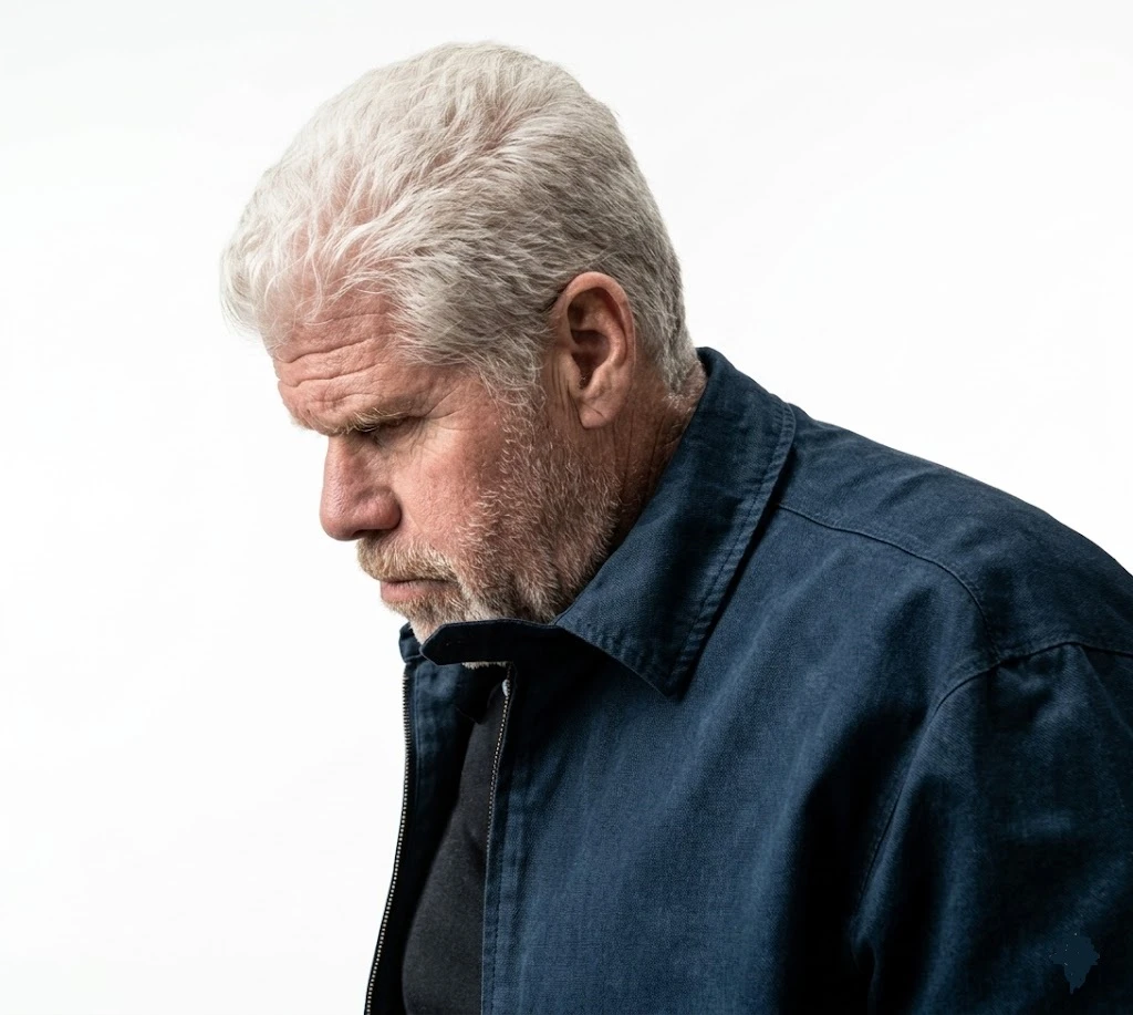 Ron Perlman The Gentleman Blue Jacket Cotton Fabric Front View