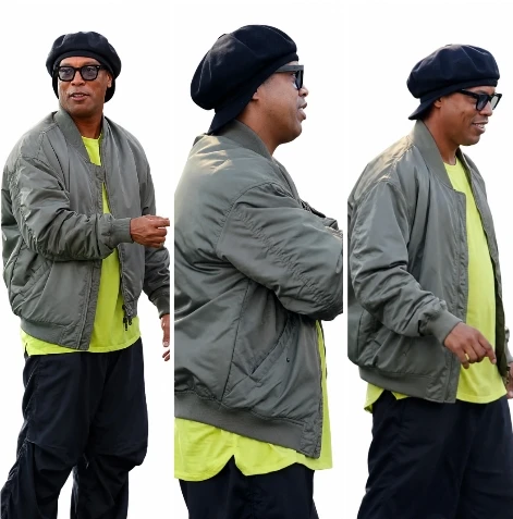 Ronaldinho Ash Gray Satin Bomber Jacket For Men