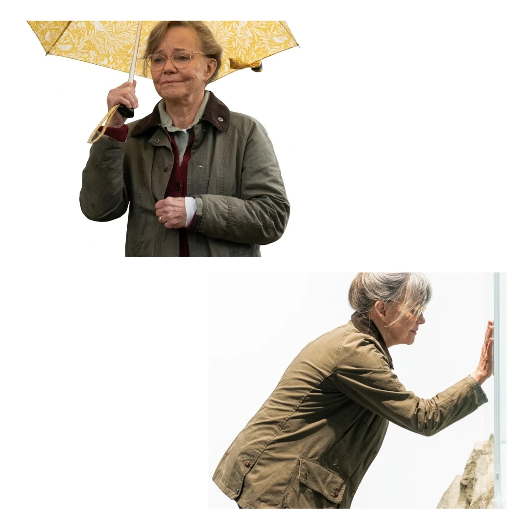 Sally Field Green Jacket From Remarkably Bright Creatures Front View