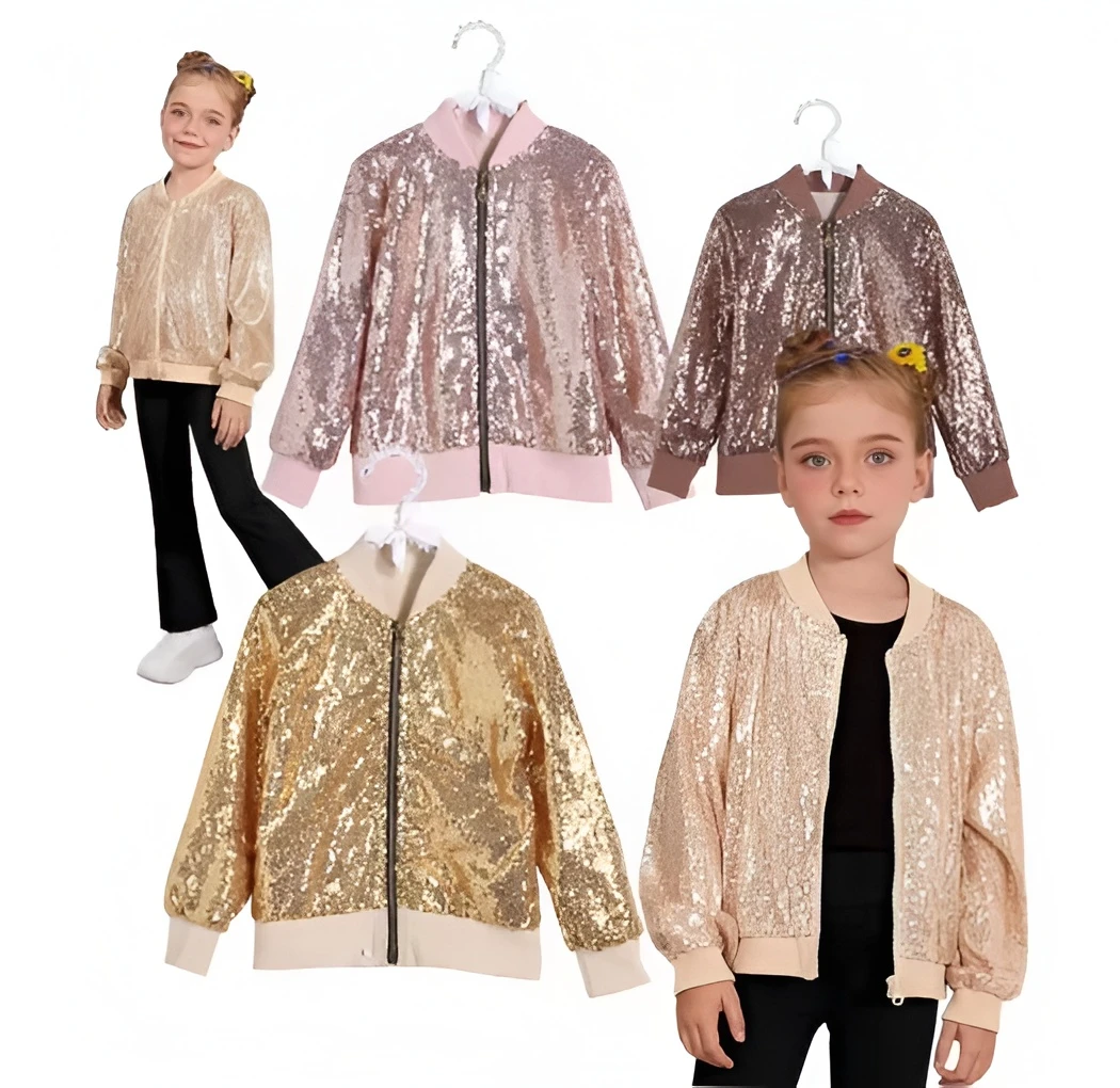 Sequin Bomber Jacket For Kids