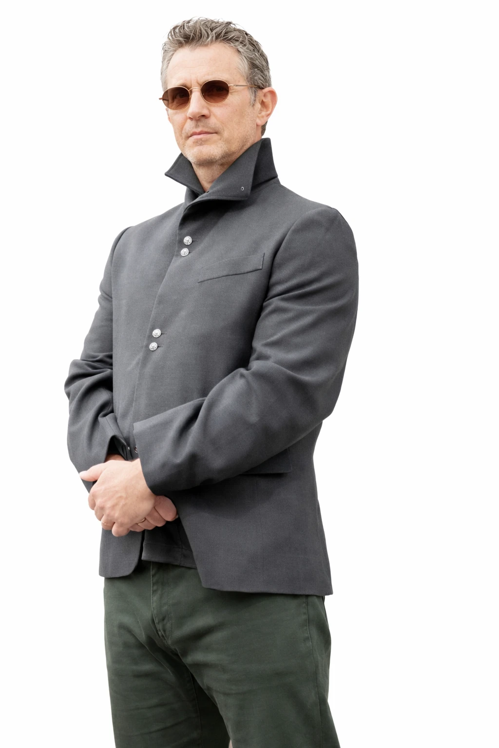 Shawn Hatosy Ready Or Not 2 Here I Come Grey Coat Ready Or Not 2 Here I Come, Shawn Hatosy, Shawn Hatosy Grey Coat, Ready Or Not 2 Coat, Ready Or Not Sequel, Ready Or Not Movie Outfit, Ready Or Not Grey Coat, Horror Movie Coat, Ready Or Not Film Clothing